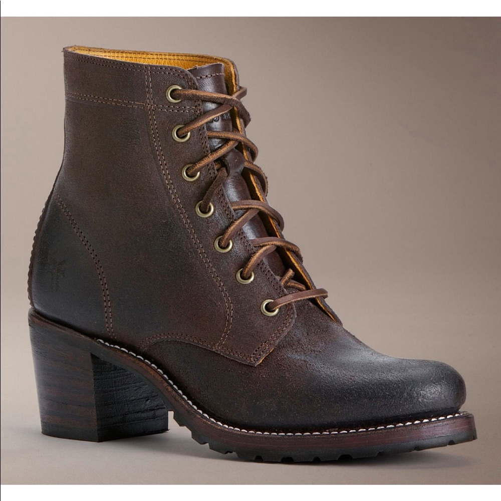 Frye Sabrina oiled suede brown leather 6g 7